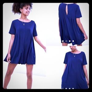 QED LONDON Oversize Navy Romper with Pockets-S